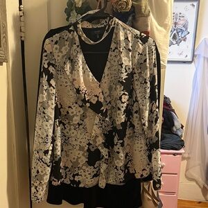 Kaari Blue Floral Patterned Top